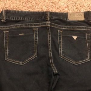 Black guess jeans/tan highlights in trim.